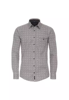 Мужская повседневная рубашка с принтом повседневного кроя CASAMODA, цвет Dunkelrot