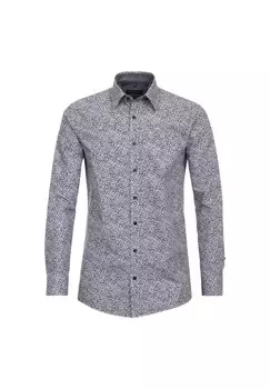 Мужская повседневная рубашка с принтом, удобная посадка CASAMODA, цвет Mittelblau