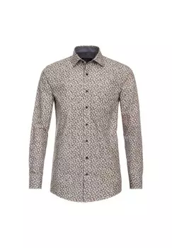 Мужская повседневная рубашка с принтом, удобная посадка CASAMODA, цвет Mittelrot