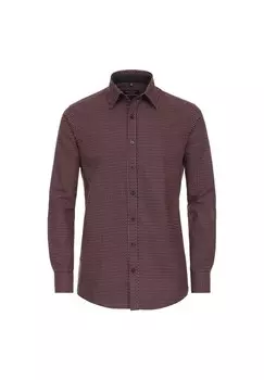 Мужская повседневная рубашка с принтом, удобная посадка CASAMODA, цвет Dunkelrot