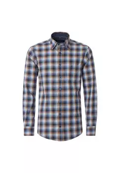 Мужская повседневная рубашка с принтом, удобная посадка CASAMODA, синий