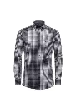 Мужская повседневная рубашка в клетку, комфортная посадка CASAMODA, цвет Graues Dunkelblau