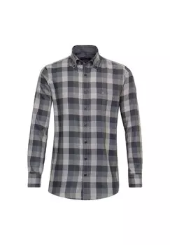 Мужская повседневная рубашка в клетку, комфортная посадка CASAMODA, зеленый