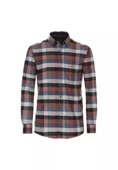 Мужская повседневная рубашка в клетку, комфортная посадка CASAMODA, цвет Hellbraun
