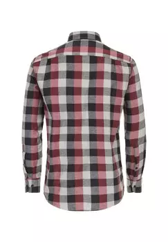 Мужская повседневная рубашка в клетку, комфортная посадка CASAMODA, цвет Dunkelrot