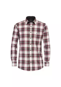 Мужская повседневная рубашка в клетку, комфортная посадка CASAMODA, цвет Mittelrot