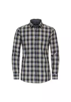 Мужская повседневная рубашка в клетку, комфортная посадка CASAMODA, цвет Graues Dunkelblau