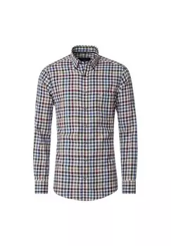 Мужская повседневная рубашка в клетку, комфортная посадка CASAMODA, цвет Hellrot