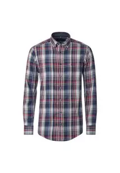 Мужская повседневная рубашка в клетку, комфортная посадка CASAMODA, красный