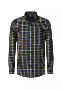 Мужская повседневная рубашка в клетку, комфортная посадка CASAMODA, цвет Blau(100)