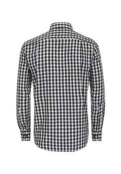 Мужская повседневная рубашка в клетку, комфортная посадка CASAMODA, темно-синий