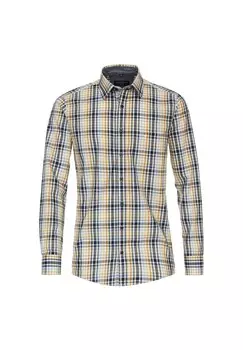 Мужская повседневная рубашка в клетку повседневного кроя CASAMODA, желтый
