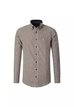 Мужская повседневная рубашка в клетку повседневного кроя CASAMODA, бежевый