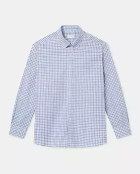 Мужская повседневная рубашка в клетку с длинными рукавами больших размеров Mirto, синий