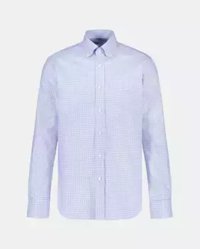 Мужская повседневная рубашка в клетку с длинными рукавами Mirto, светло-голубой