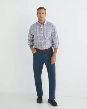 Мужская повседневная рубашка в клетку с длинными рукавами больших размеров Mirto, фиолетовый