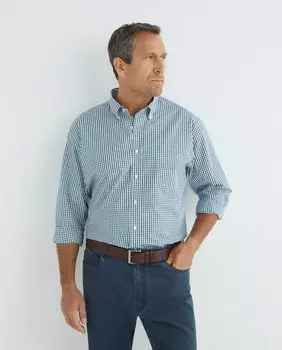 Мужская повседневная рубашка в клетку с длинными рукавами больших размеров Mirto, зеленый