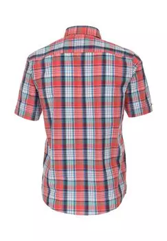 Мужская повседневная рубашка в клетку с короткими рукавами, повседневного кроя CASAMODA, красный
