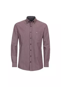 Мужская повседневная рубашка в полоску комфортного кроя CASAMODA, цвет Dunkelrot