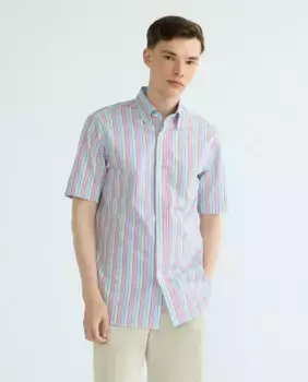 Мужская повседневная рубашка в полоску с короткими рукавами Mirto, мультиколор