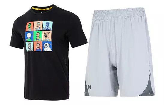 Мужская повседневная спортивная одежда Under Armour, цвет Black+Gray