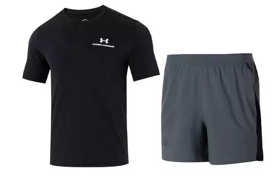 Мужская повседневная спортивная одежда Under Armour, цвет Black+Gray