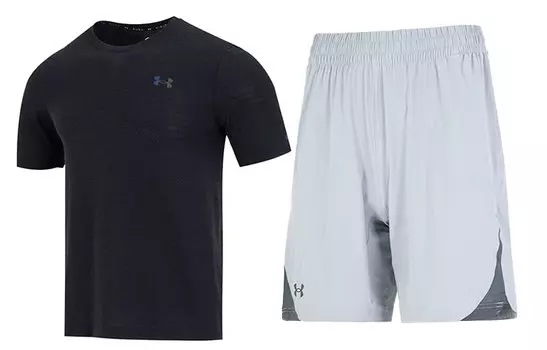 Мужская повседневная спортивная одежда Under Armour, цвет Black+Gray