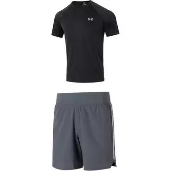 Мужская повседневная спортивная одежда Under Armour, цвет Black+Gray