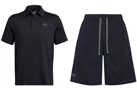 Мужская повседневная спортивная одежда Under Armour, цвет Black and Black