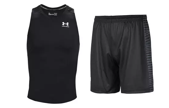 Мужская повседневная спортивная одежда Under Armour, цвет Black and Black