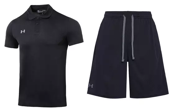 Мужская повседневная спортивная одежда Under Armour, цвет Black and Black