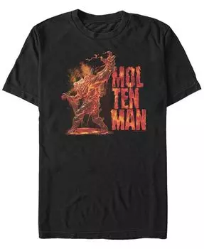 Мужская поза действия расплавленного человека Marvel «Человек-паук вдали от дома», футболка с коротким рукавом Fifth Sun, черный