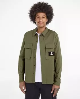 Мужская практичная верхняя рубашка из рипстопа Calvin Klein Jeans, темно-зеленый