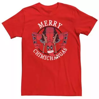 Мужская праздничная футболка Marvel Deadpool Merry Chimichangas Licensed Character