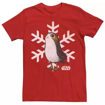 Мужская праздничная футболка Porg Snowflake Star Wars