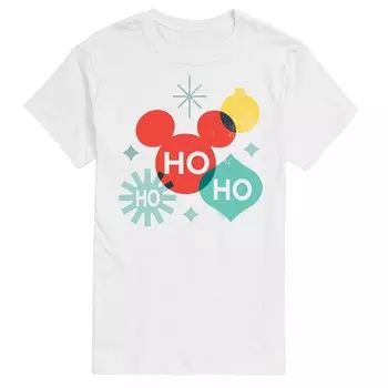 Мужская праздничная футболка с рисунком Микки Мауса Disney's Ho Ho Ho Shapes, белый