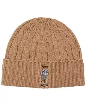 Мужская праздничная шапка-бини с медвежонком Polo Ralph Lauren, коричневый