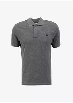 Мужская приталенная футболка антрацитового меланжа GTP04IY024 U.S. Polo Assn., антрацитовый меланж