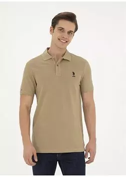 Мужская приталенная футболка цвета хаки TP04IY024 U.S. Polo Assn., хаки