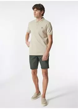 Мужская приталенная футболка светло-хаки GTP04IY024 U.S. Polo Assn., светлый хаки