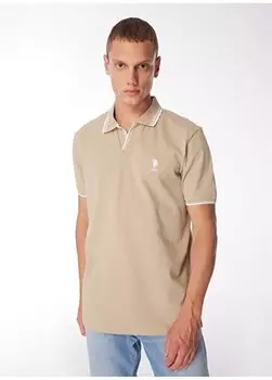 Мужская приталенная футболка светло-хаки TERNIIY024 U.S. Polo Assn., светлый хаки