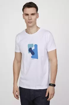 Мужская приталенная хлопковая белая футболка с круглым вырезом с принтом TUDORS, белый