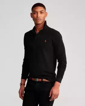 Мужская приталенная хлопковая рубашка-поло Polo Ralph Lauren, белый