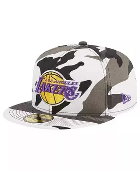 Мужская приталенная кепка Los Angeles Lakers Snow Camo 59FIFTY New Era, зеленый
