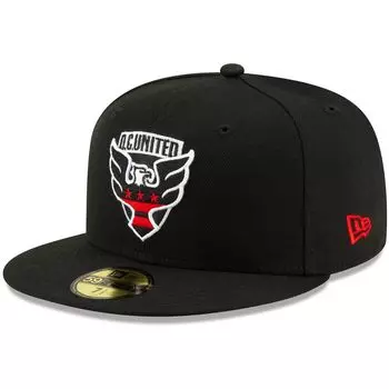Мужская приталенная кепка New Era Black DC United Primary Logo 59FIFTY