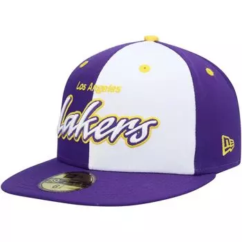 Мужская приталенная кепка New Era фиолетового/белого цвета Los Angeles Lakers Griswold 59FIFTY
