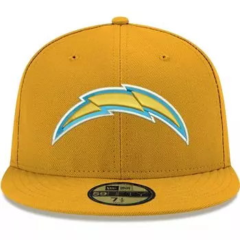 Мужская приталенная кепка New Era Gold Los Angeles Chargers Omaha Primary Logo 59FIFTY