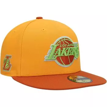 Мужская приталенная кепка New Era Gold/Rust Los Angeles Lakers 59FIFTY