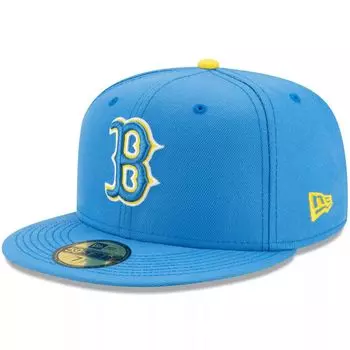 Мужская приталенная кепка New Era голубая Boston Red Sox 2021 City Connect 59FIFTY