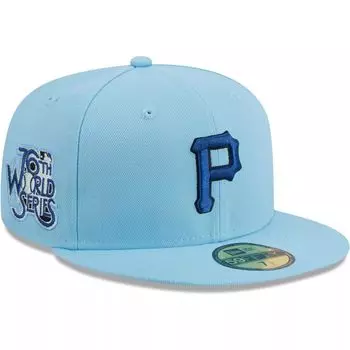 Мужская приталенная кепка New Era голубая Pittsburgh Pirates 59FIFTY